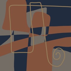 Minimal abstract image for printing. Picture for modern interiors. The picture is painted by hand on a tablet. © neurostructure