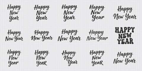 Celebrate Resolutions Happy New Year Greetings Card Collection Festive Season Holiday Spirit Inspirational Lettering Art