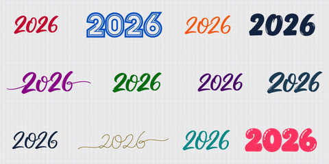 Colorful Designs Celebrating 2026 New Year Calligraphy Ideas Graphic Style Fun and Excitement for a Fresh Future