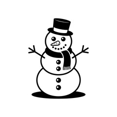 Snowman icon vector on White Background ,Vector Art Illustration on white background.