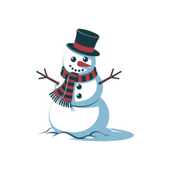 Snowman icon vector on White Background ,Vector Art Illustration on white background.