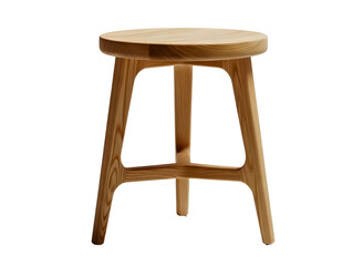 Simple wooden stool isolated on transparent background