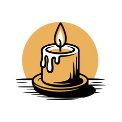 Festive candlelight icon vector on White Background ,Vector Art Illustration on white background.