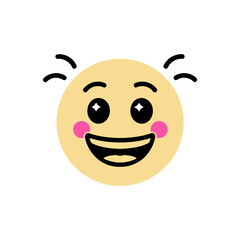 Cheerful emoji icon vector on White Background ,Vector Art Illustration on white background.