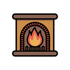 Fireplace icon vector on White Background ,Vector Art Illustration on white background.