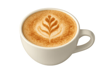 Fototapeta premium Coffee latte drink with art on transparent background
