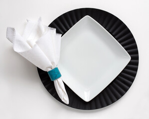 Formal Black and White Plate Background 