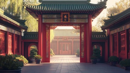 Fototapeta premium Traditional asian gate architecture