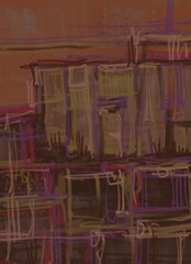 Abstract image for printing. Picture for modern interiors. The picture is painted by hand on a tablet. © neurostructure