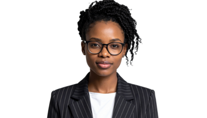 Junge Geschäftsfrau mit einer Brille