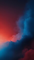 Misty Abstract Sky with Red and Blue Gradient Light