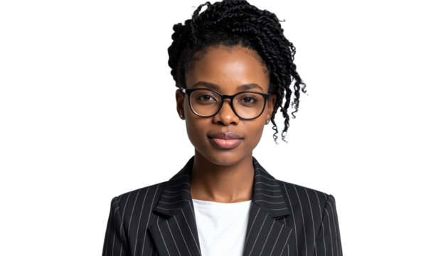 Junge Geschäftsfrau mit einer Brille