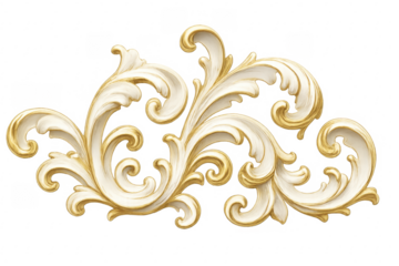Elegant baroque golden scroll ornament decorative element