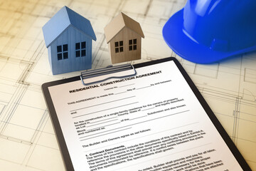 BUILDING PERMIT CONCEPT WITH HOME MODEL and approved work permis