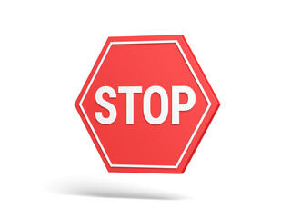Stop sign. Isolated. 3d illustration.