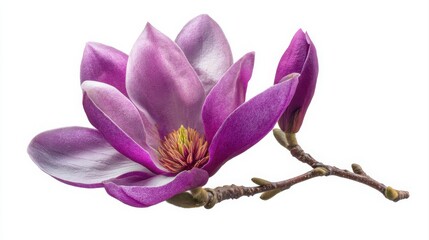 Naklejka premium Purple magnolia flower, Magnolia felix isolated on white background, with clipping path