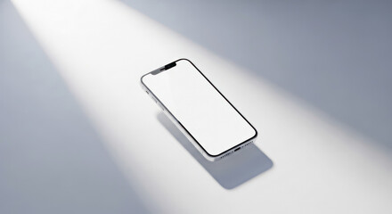 Modern smartphone mockup with soft light shadows for digital product presentation