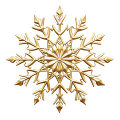 Golden Snowflake With Sharp Points And Geometric Design graphic isolated on a transparent background