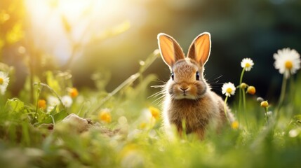 cute animal pet rabbit or bunny smiling and laughing isolated with copy space for easter background, rabbit, animal, pet, cute, fur, ear, mammal, background, celebration, generate by AI