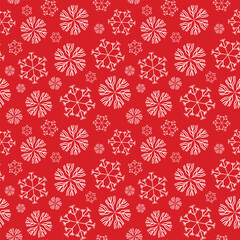 Winter seamless pattern with white snowflakes on color background. Vector illustration for fabric, textile wallpaper, posters, gift wrapping paper. Christmas vector illustration. Falling snow.