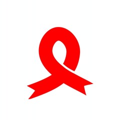 red awareness ribbon vector illustration isolated