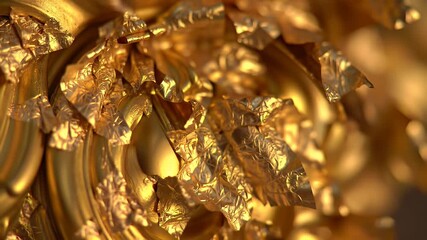 Golden Fractured Ornament Closeup. - Powered by Adobe