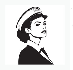 flight attendant with hat