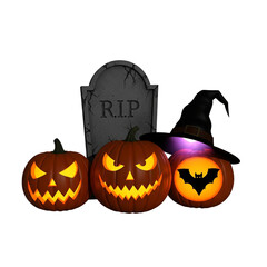 halloween pumpkin with bats