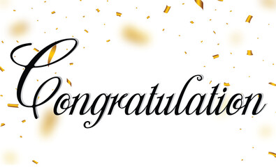 congratulation with gold confetti 