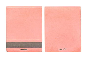 Vintage 1960s Old Blank Pink Front Strike Matchbook - Front & Back - Isolated on White - Mockup &...
