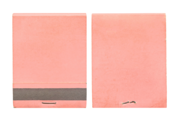 Vintage 1960s Old Blank Pink Front Strike Matchbook - Front & Back - Isolated on White - Mockup & Branding Flatlay Asset