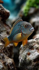 Colorful Tropical Fish Swimming in Coral Reef with Vibrant Patterns and Delicate Features Beneath Crystal Clear Ocean Water