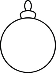 Christmas ornament ball hanging minimal outline illustration on transparent background