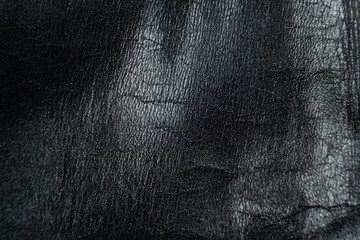 Macro of Black Leather Texture for Backgrounds