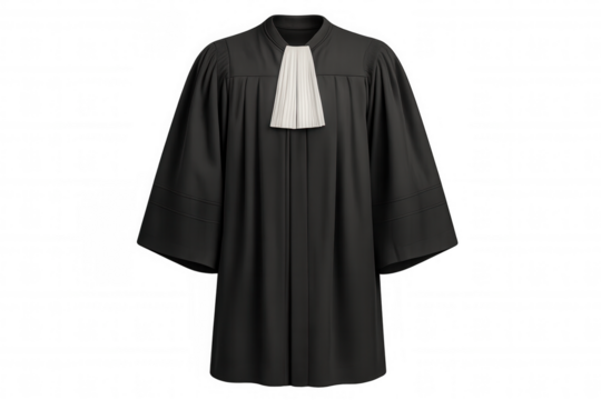 Judge or lawyer gown representing legal justice and law profession on transparent background