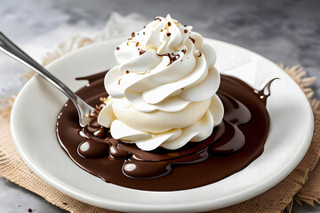 Ice cream with chocolate