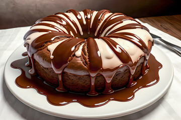 Chocolate cake on a plate