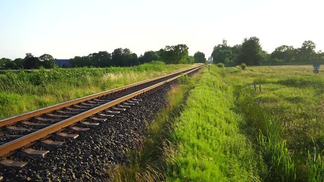 Railway tracks in a lonely rural area