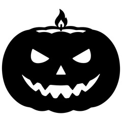 Spooky Jack O Lantern Silhouette with a Sinister Smile Perfect for Halloween Decorations and Invitations and Party Supplies and Themed Events