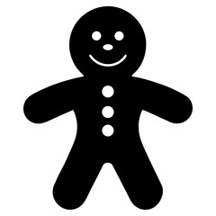 Simple Black Gingerbread Man Illustration Perfect for Holiday Projects and Festive Designs with a Clean and Modern Aesthetic Making it Ideal for Various Creative Applications