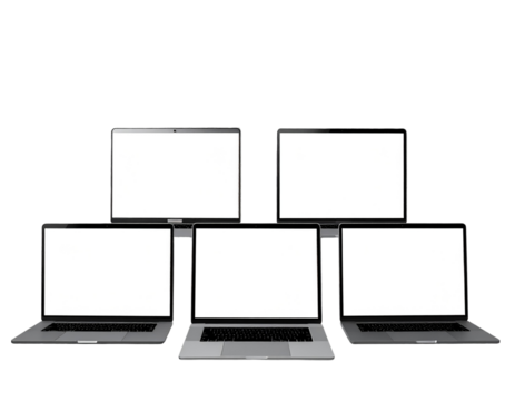 laptop with blank screen - Powered by Adobe