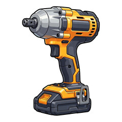 Fototapeta premium A powerful cordless impact wrench, designed for professional use, featuring a robust motor and ergonomic design, ideal for automotive repair and construction tasks, providing efficient fastening.