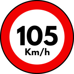 Speed Limit 105 kmh Sign