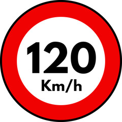 Speed Limit 120 kmh Sign