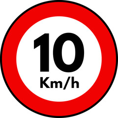Speed Limit 10 kmh Sign