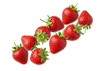 Delicious Fresh Ripe Strawberries Isolated on White Background