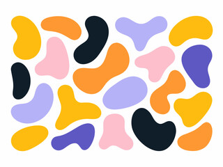 Abstract colorful blob shapes geometric organic forms fluid abstract pattern background design