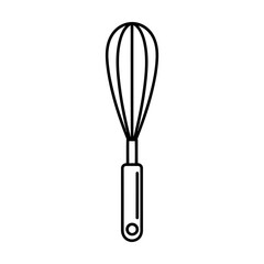Fototapeta premium Minimalist whisk icon vector graphic isolated on white for logo or web use