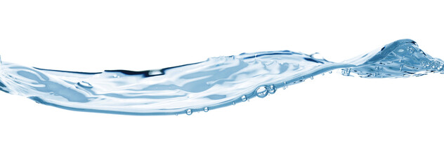 Water wave, isolated on transparent background close-up, clean drinking water concept