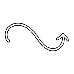 Hand drawn arrow icon vector. Direction illustration sign, Handmade. Pointer symbol or logo.